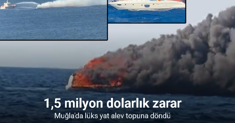Türkbükü’nde lüks motoryattaki yangında 1,5 milyon dolarlık zarar