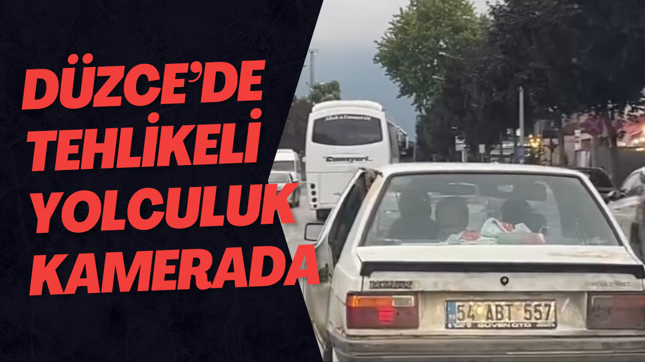 Düzce’de Tehlikeli Yolculuk Kamerada
