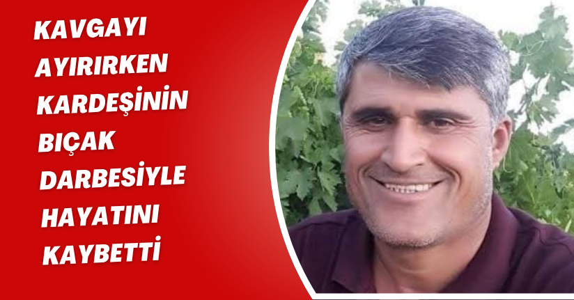 Kavgayı ayırırken kardeşinin bıçak darbesiyle hayatını kaybetti