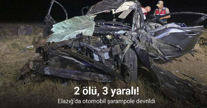 Elazığ’da otomobil şarampole devrildi: 2 ölü, 3 yaralı