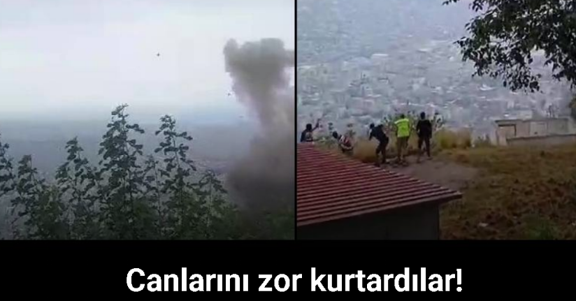 Taş ocağında gerçekleştirilen patlamalarda savrulan taşlardan canlarını zor kurtardılar