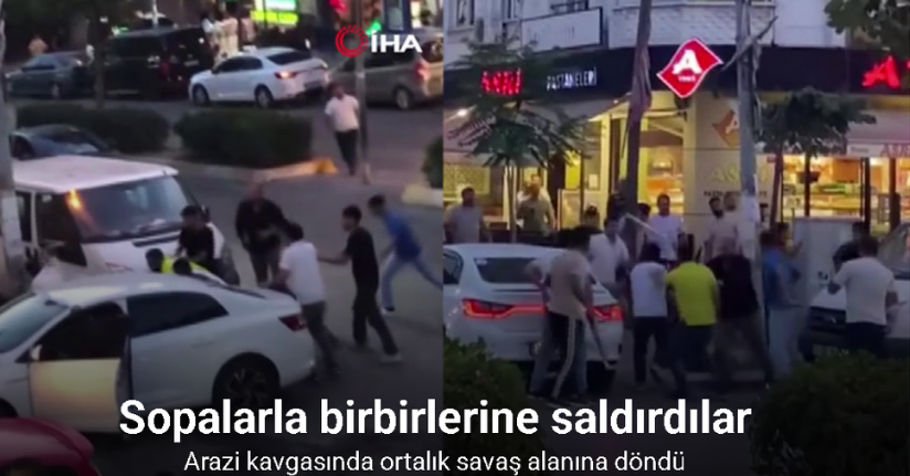 Esenyurt’ta aile içi arazi kavgası kamerada: Sopalarla birbirlerine saldırdılar