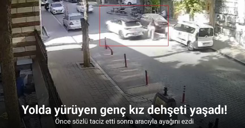 Fatih’te bir sürücü yolda yürüyen genç kadına dehşeti yaşattı