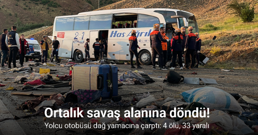 Yolcu otobüsü dağ yamacına çarptı: 4 ölü, 33 yaralı