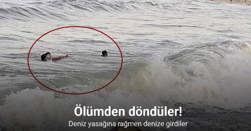 Arnavutköy’de deniz yasağına rağmen boğulma tehlikesi geçirdiler