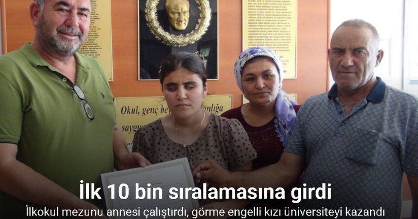 İlkokul mezunu annesi çalıştırdı, görme engelli kızı üniversiteyi kazandı