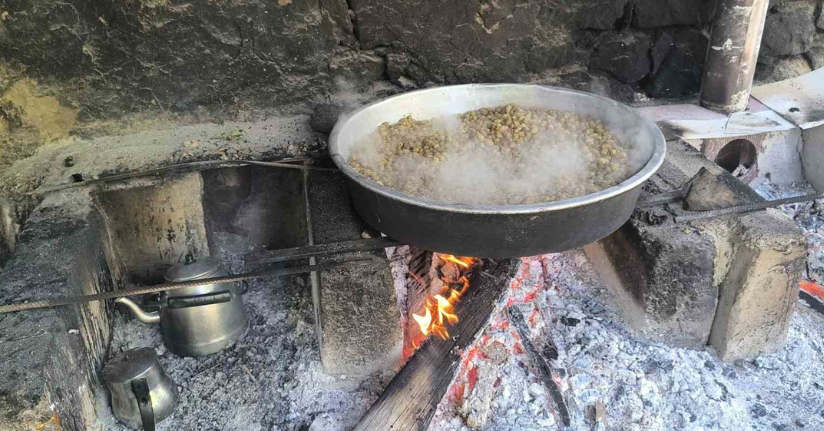 Erzurum Uzundere’de pekmez kazanları kaynıyor
