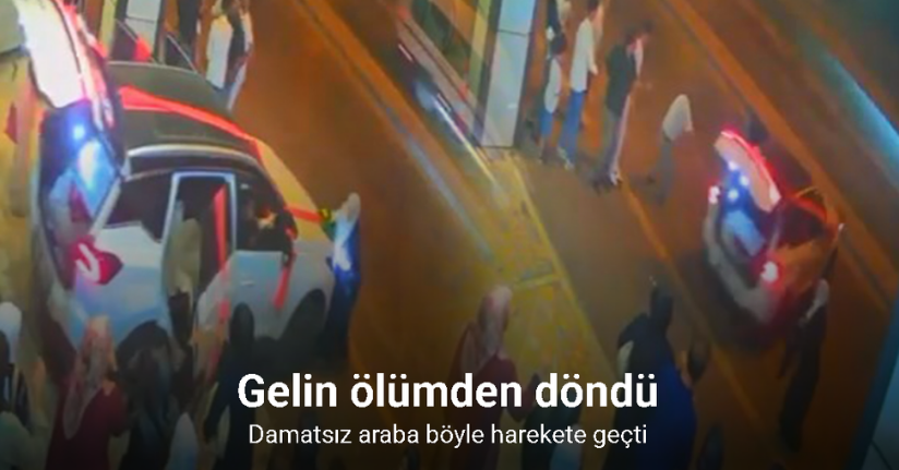 Gelini alan araba damatsız böyle harekete geçti, kazada gelin ölümden döndü