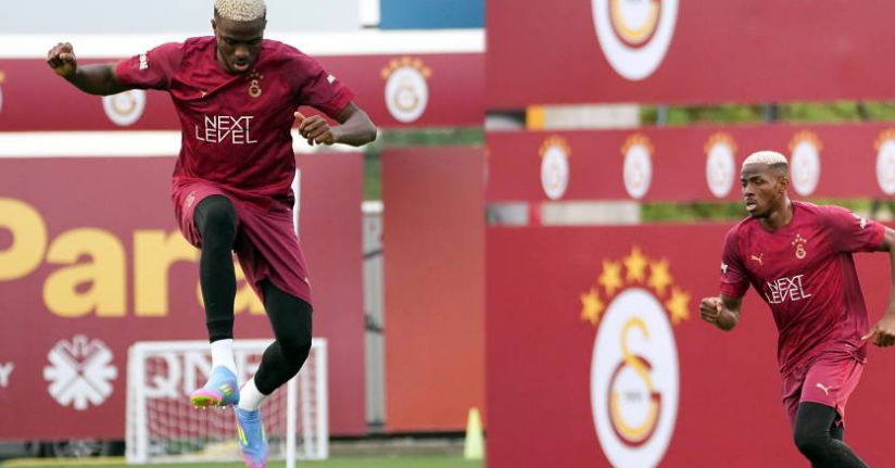 Osimhen, Galatasaray formasıyla ilk antrenmanına çıktı