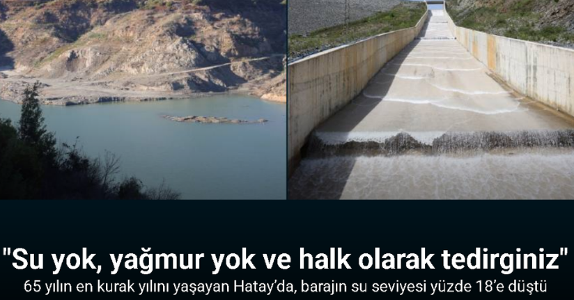 Son 65 yılın en kurak yılını yaşayan Hatay’da kentin içme suyunu karşılayan barajın su seviyesi yüzde 18’e düştü