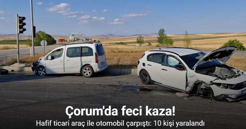 Hafif ticari araç ile otomobil çarpıştı: 10 kişi yaralandı