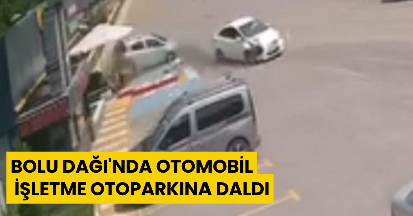  Bolu Dağı'nda otomobil, işletme otoparkına daldı