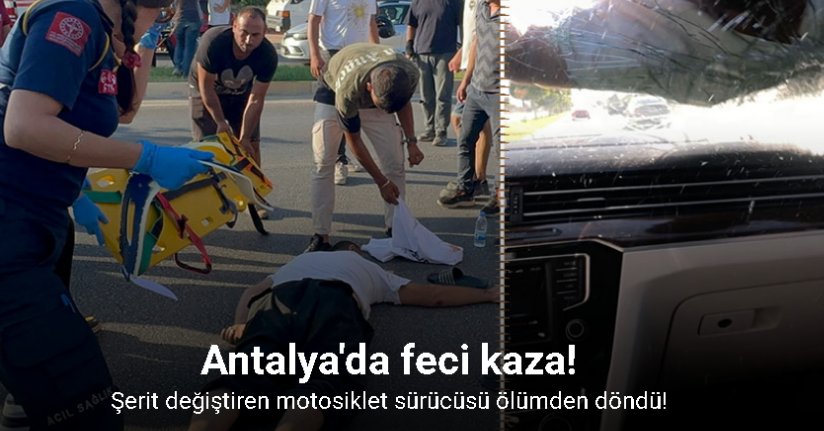 Yoldan görüntü alırken cama düşen motosiklet sürücüsüyle ne uğradıklarını anlayamadılar