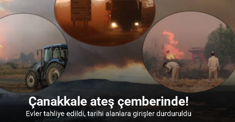 Çanakkale’de devam eden orman yangınına havadan ve karadan yoğun müdahale devam ediyor