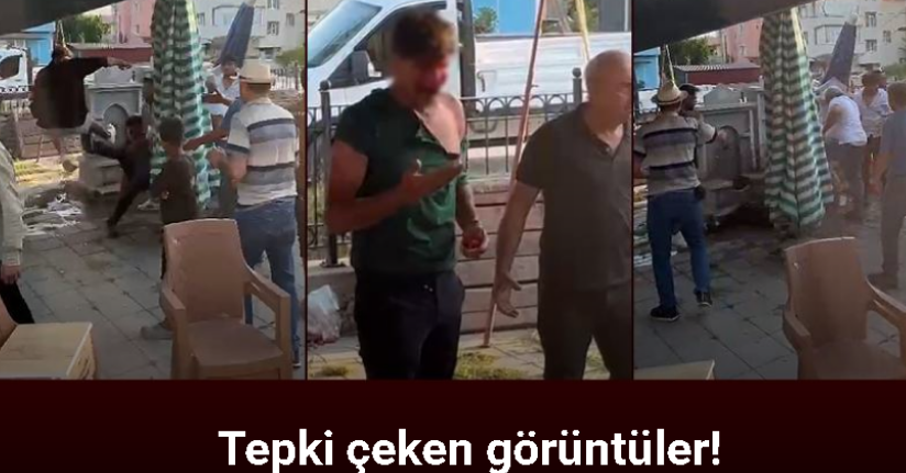 Pazar yerinde 3 kişi, bir genci tekme tokat dövdü