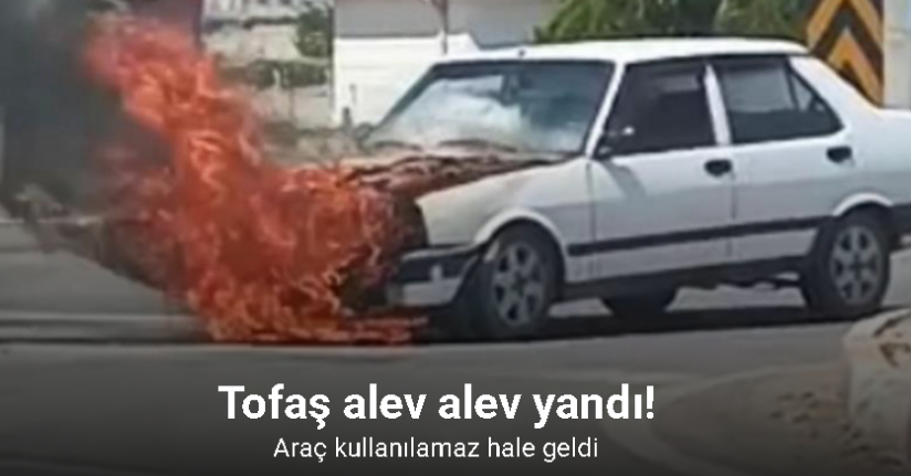 Karaman’da seyir halindeki otomobil alev alev yandı