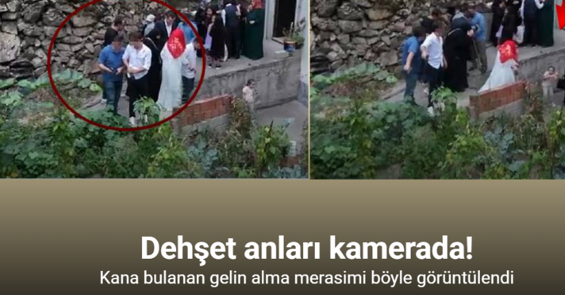 Trabzon’da kana bulanan gelin alma merasimindeki silah atma anları böyle görüntülendi