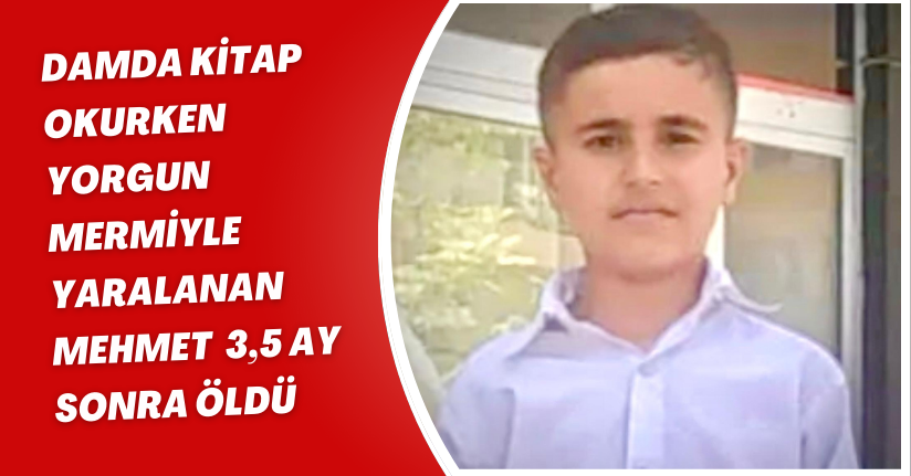 Damda kitap okurken yorgun mermiyle yaralanan Mehmet, 3,5 ay sonra öldü