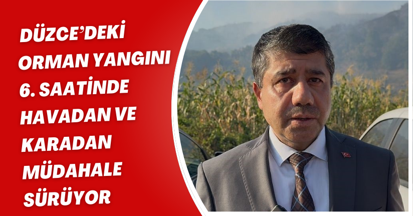Düzce’deki orman yangını 6. saatinde: Havadan ve karadan müdahale sürüyor