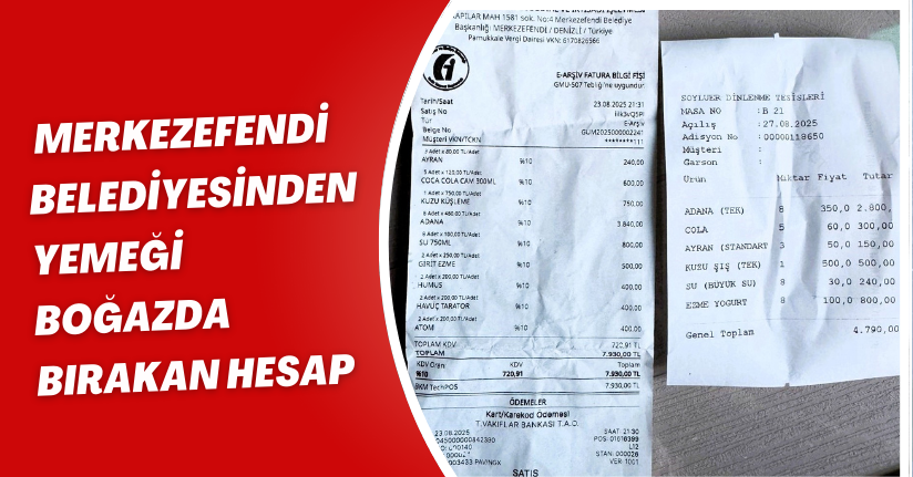 Merkezefendi Belediyesinden yemeği boğazda bırakan hesap