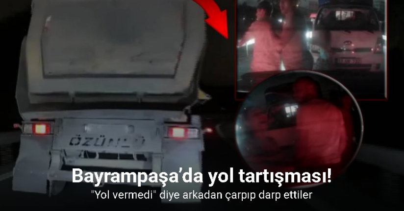Bayrampaşa’da kamyonet, otomobili sıkıştırdı: 