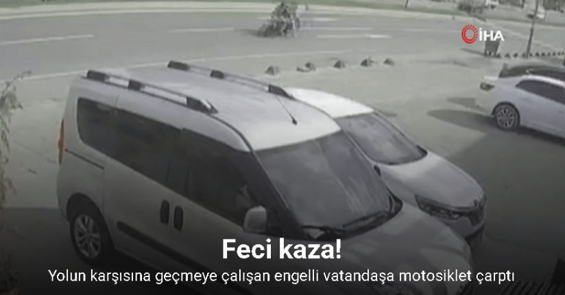 Arnavutköy’de yolun karşısına geçmeye çalışan engelli vatandaşa motosiklet çarptı