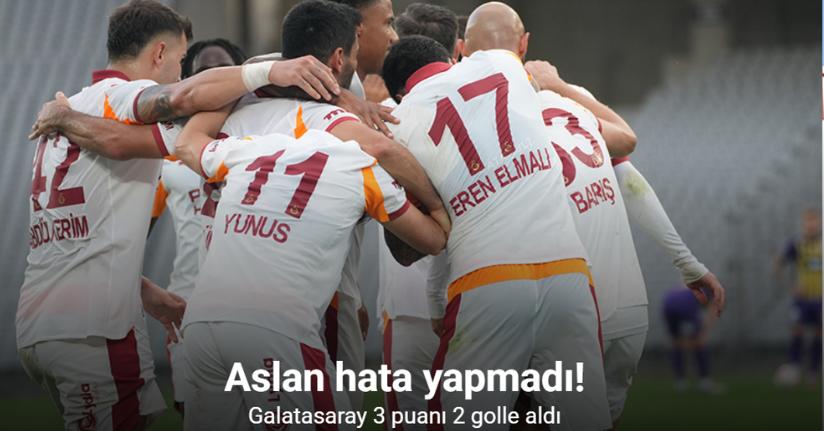 Aslan hata yapmadı! Galatasaray 3 puanı 2 golle aldı