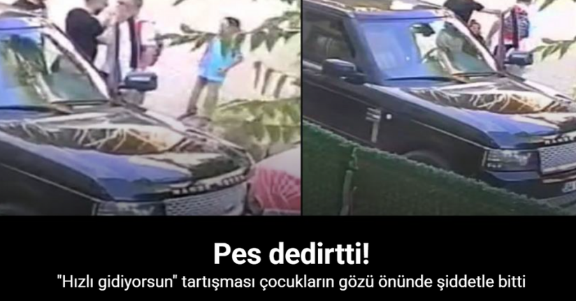 Çocuklarını okula götüren babaya tokat attı