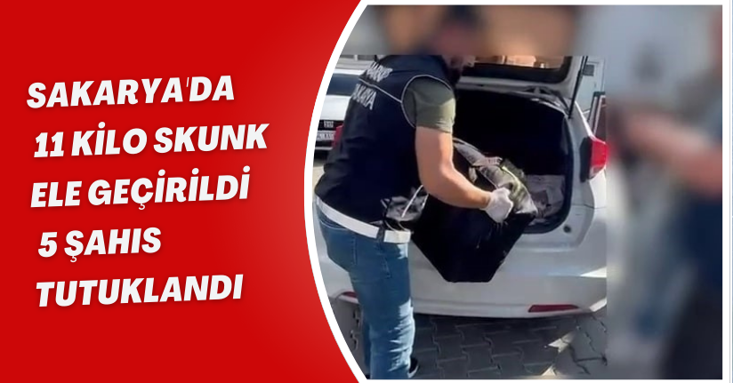 Sakarya’da 11 kilo skunk ele geçirildi, 5 şahıs tutuklandı