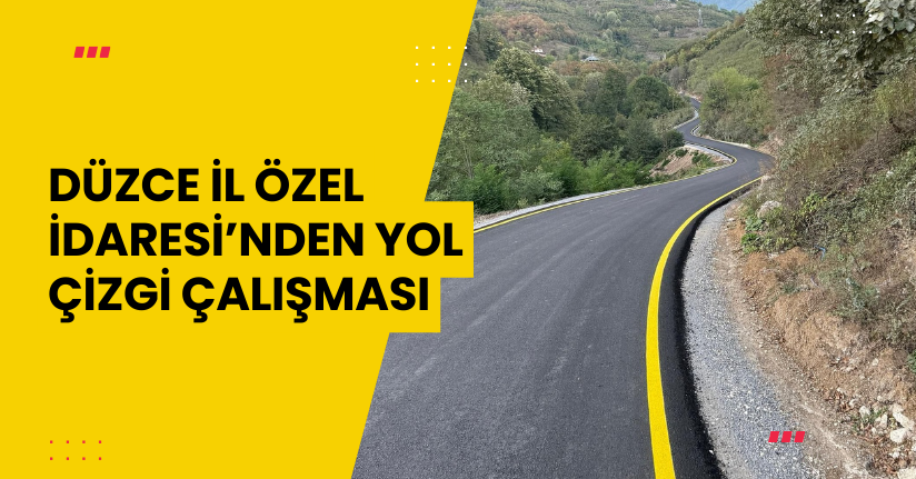 Düzce İl Özel İdaresi’nden Yol Çizgi Çalışması