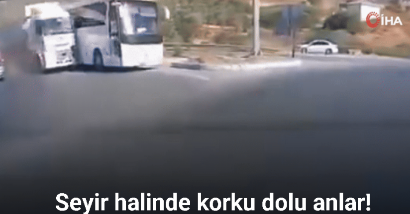 Söke’de freni tutmayan tır otobüse çarptı: 