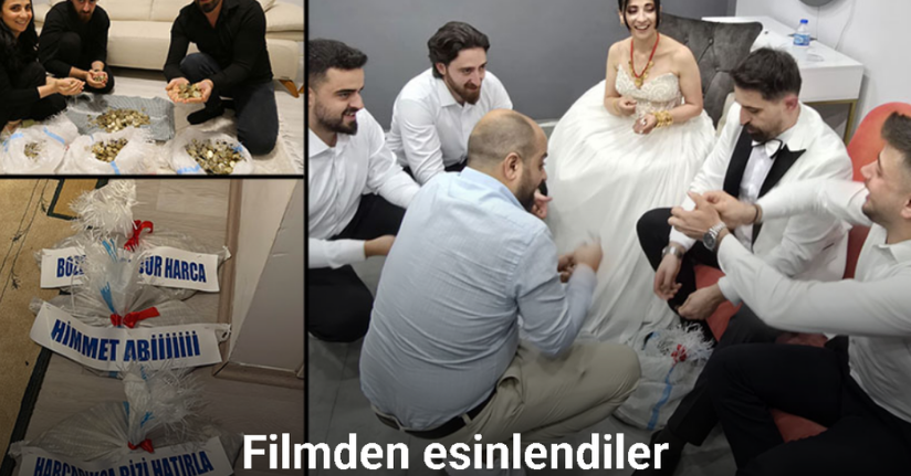 Damadın arkadaşlarından geline ağırlığınca para
