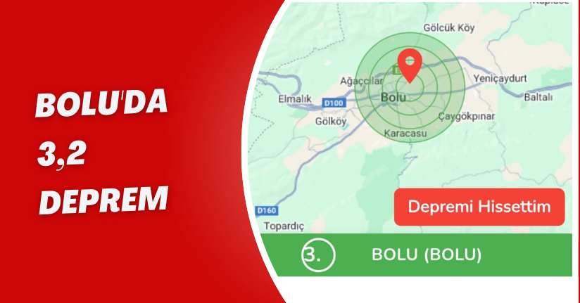 Bolu'da 3,2 Deprem