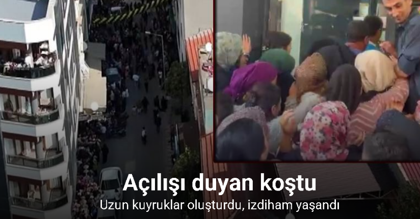 Mağaza açılışında izdiham yaşandı