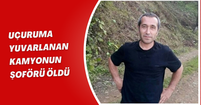 Uçuruma yuvarlanan kamyonun şoförü öldü