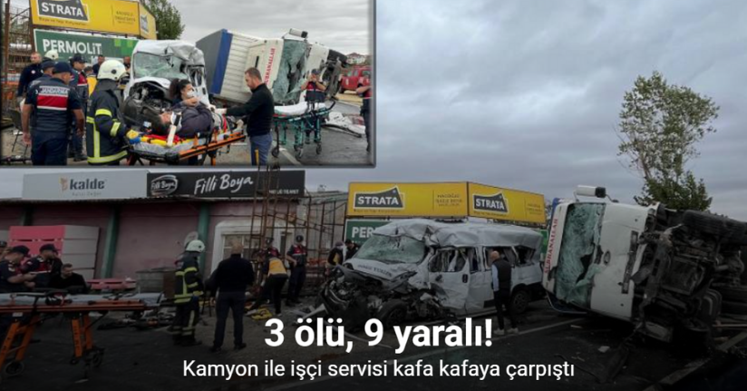 Tekirdağ'da korkunç kaza: 3 ölü, 9 yaralı