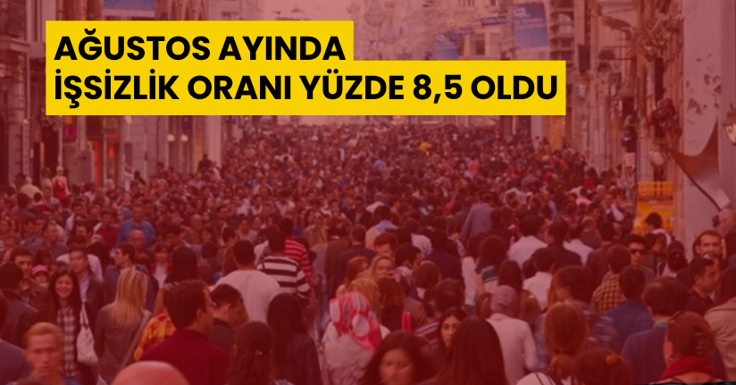 Ağustos ayında işsizlik oranı yüzde 8,5 oldu