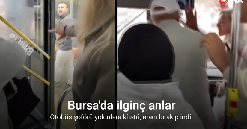 Otobüs sürücüsü yolculara küstü otobüsü durağa çekip kendisi aşağıya indi