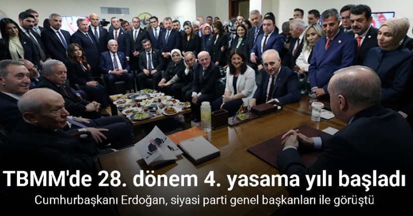 Cumhurbaşkanı Erdoğan, TBMM’de siyasi parti genel başkanları ile görüştü