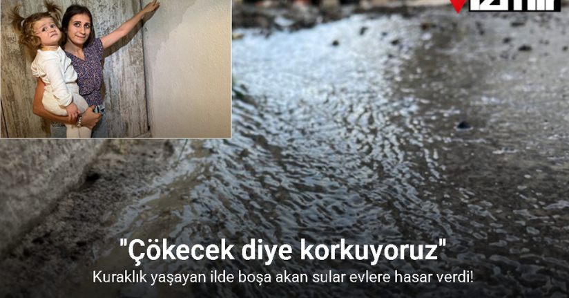 Kuraklık yaşayan İzmir’de, boşa akan sular evlere hasar verdi