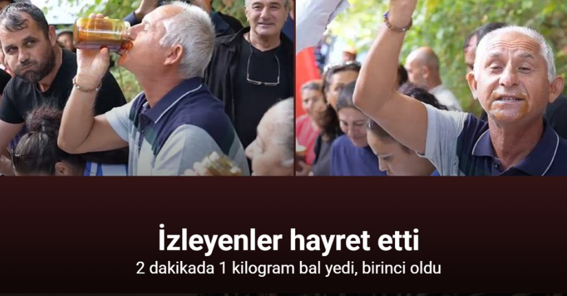 2 dakikada 1 kilogram bal yedi, izleyenler hayret etti