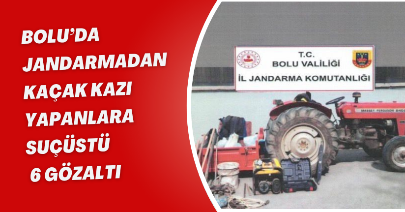 Bolu’da jandarmadan kaçak kazı yapanlara suçüstü: 6 gözaltı