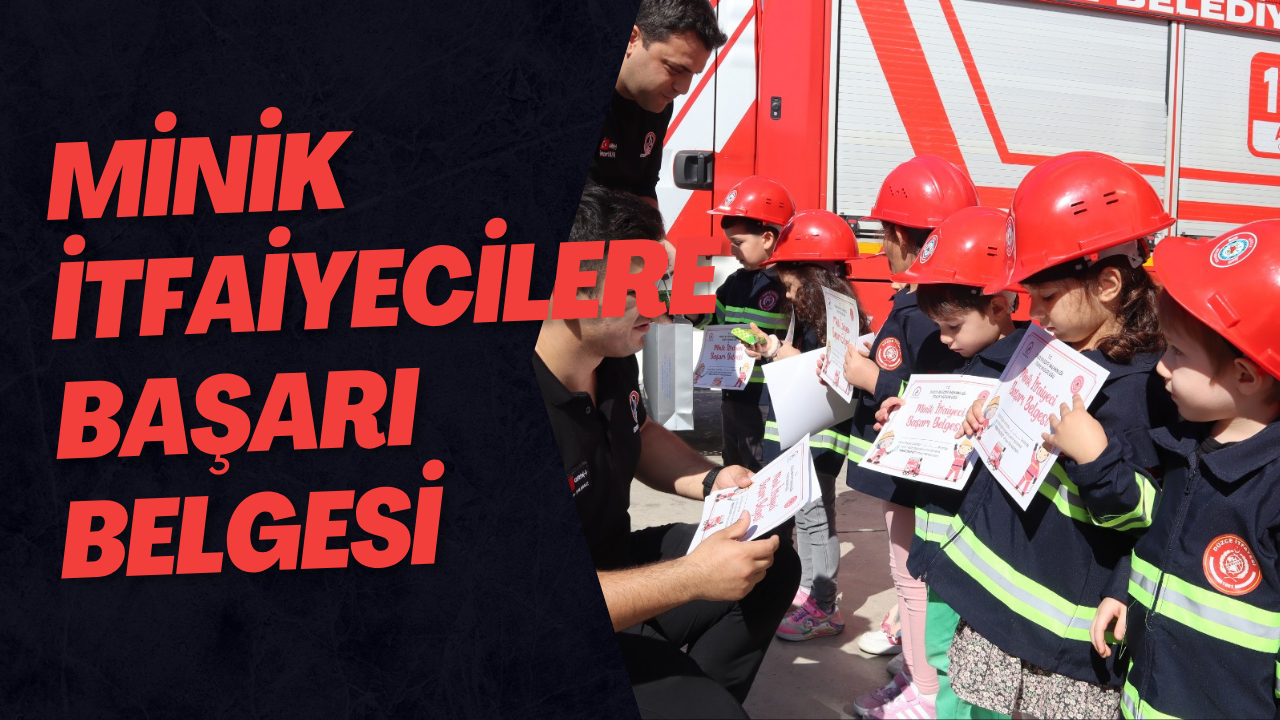 Minik İtfaiyecilere Başarı Belgesi