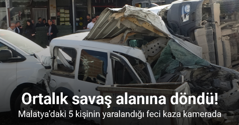 Malatya’daki 5 kişinin yaralandığı feci kaza kamerada