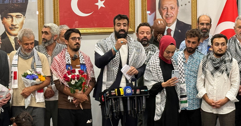 Sumud Filosu’nda alıkonulan 15 Türk aktivist İstanbul’a geldi