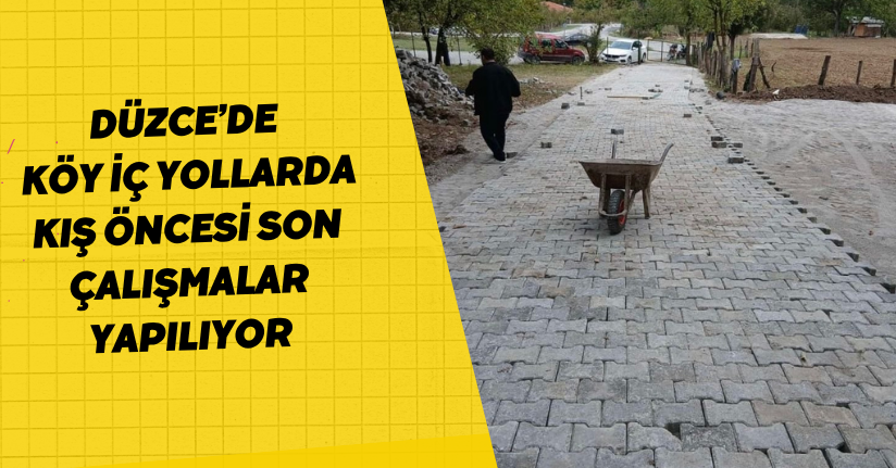Düzce’de köy iç yollarda kış öncesi son çalışmalar yapılıyor
