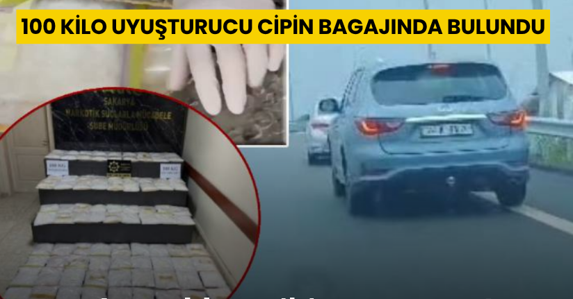 Otoyolda tarihi operasyon: 100 kilo uyuşturucu cipin bagajında bulundu