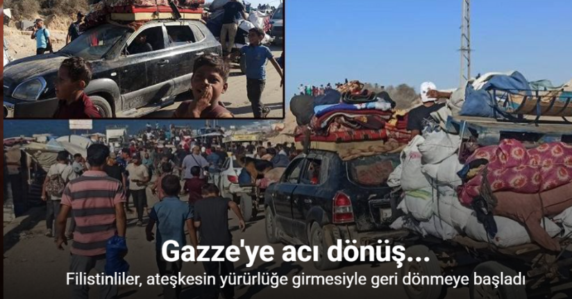Filistinliler, ateşkesin yürürlüğe girmesiyle Gazze şehrine dönüyor