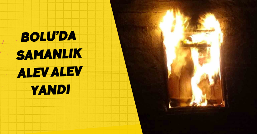 Bolu’da samanlık alev alev yandı