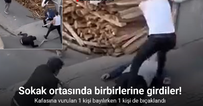 Küçükçekmece’de iki grup arasında bıçaklı sopalı kavga kameraya yansıdı